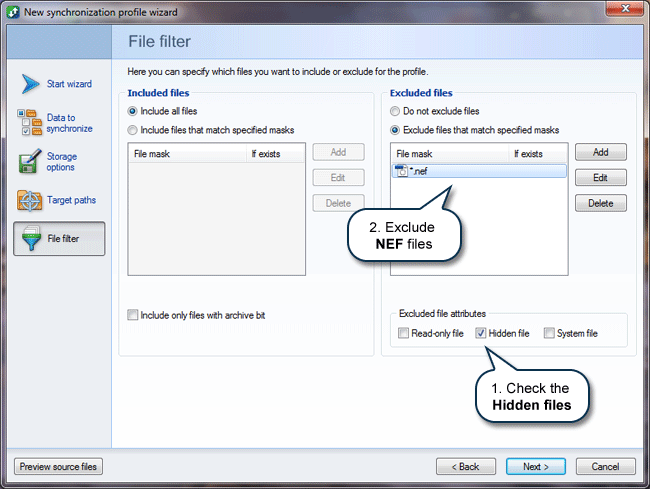 Set Up a Google Cloud G-Drive (Google Dropbox): File filter